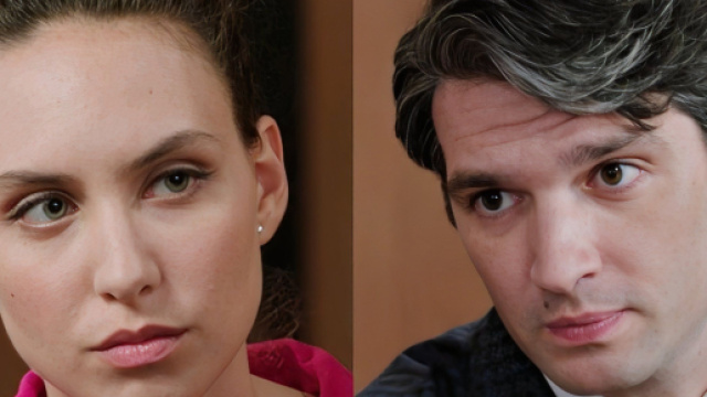 Agata Puglisi e Roberto Landi - screenshot &copy; Rai 1.