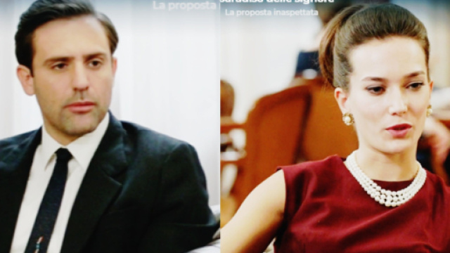 Enrico Brancaccio e Lea in scena, screenshot &copy; Il Paradiso delle signore 9