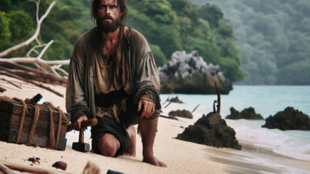 Immagine ispirata a Robinson Crusoe per il Ariete. &copy; Immagine creata con Dall-E