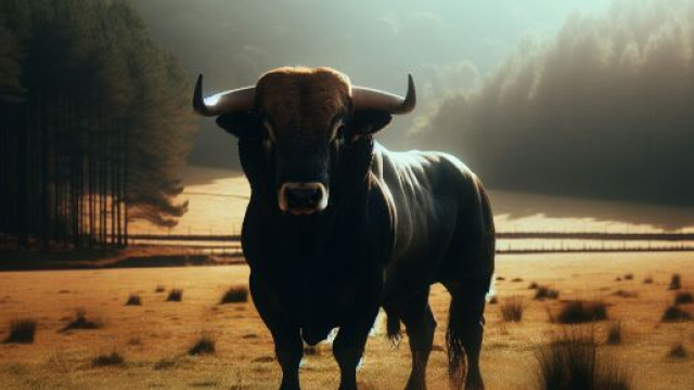 Immagine ispirata all'indomabilit&agrave; de Lo straniero per il Toro. CC Immagine creata con DALL&middot;E