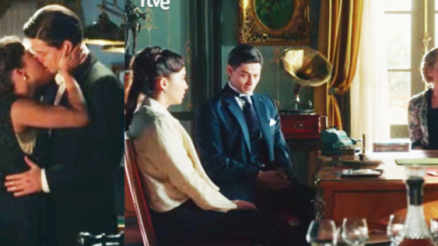 Pelayo e Catalina mentre parlano del figlio in arrivo &copy; La Promessa