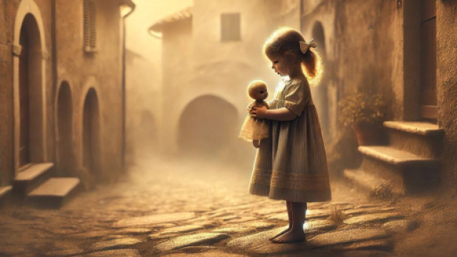 Immagine ispirata al numero 2 della Bilancia, 'a piccerella, che rappresenta l'innocenza e la vulnerabilit&agrave;. &copy; Immagine creata con Dall-E