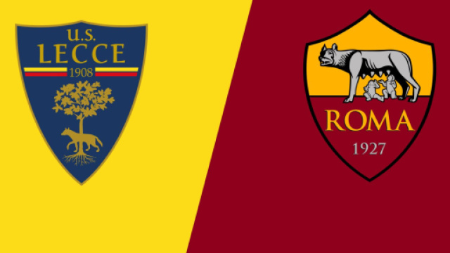 I loghi ufficiali di Lecce e Roma