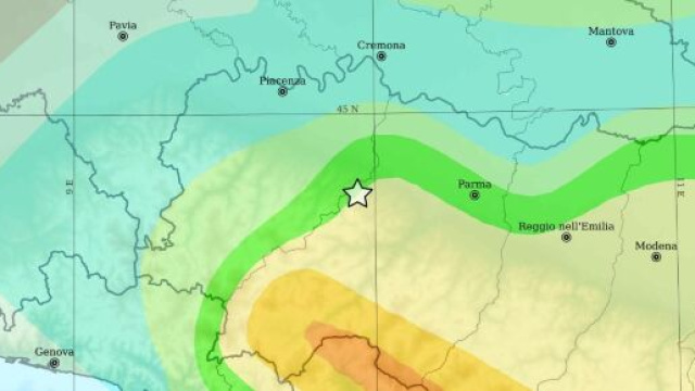 Scossa in Emilia-Romagna: magnitudo 3,2 a Salsomaggiore Terme (PR) &copy; Mappa Ingv
