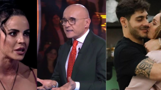 Shaila Gatta, Alfonso Signorini, Helena Prestes e Javier Martinez - screenshot &copy; Mediaset.