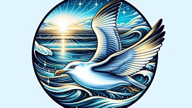 Grafica ispirata a Il gabbiano Jonathan Livingston per il Toro. &copy; Immagine creata con DALL&middot;E