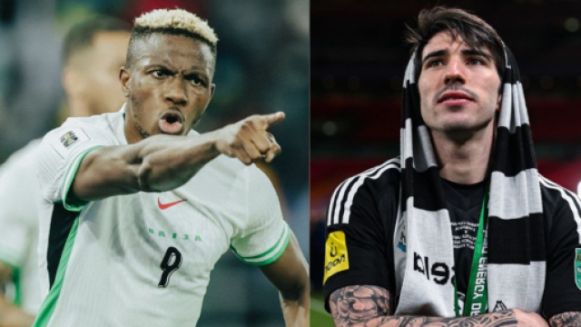 Victor Osimhen, attaccante del Galatasaray. Foto &copy; profilo X/Osimhen. Sandro Tonali, centrocampista del Newcastle. Foto &copy; Newcastle