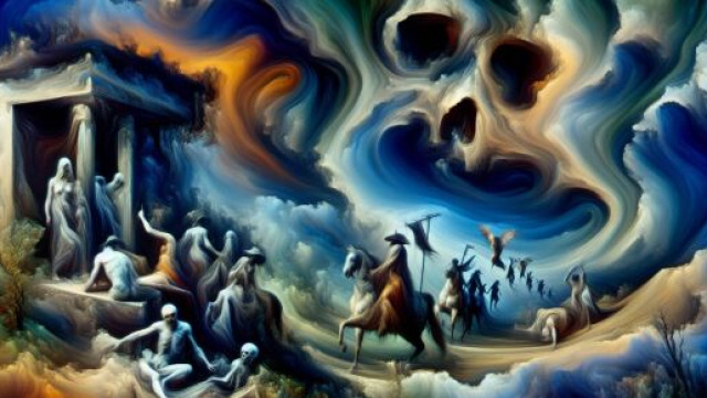 Ariete nel simbolismo di 'o muorto, secondo la Smorfia napoletana. &copy; Immagine creata con Dall-E