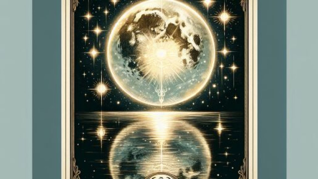 La carta dei tarocchi La Luna associata al segno del Cancro rappresenta un viaggio nell'inconscio. &copy; Immagine creata con Dall-E