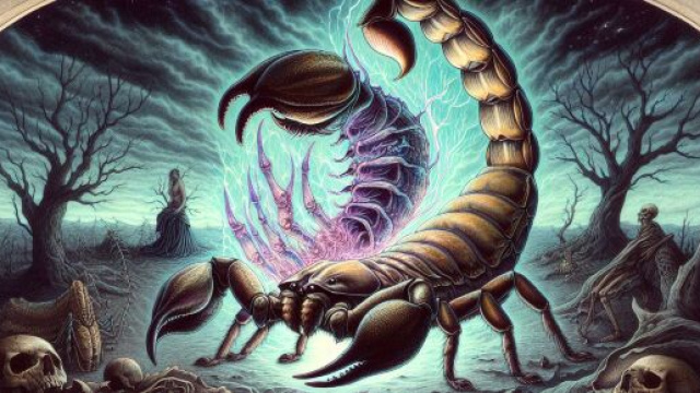 Morte rappresentata dallo Scorpione, simbolo di trasformazione e rinascita. &copy; Immagine creata con Dall-E
