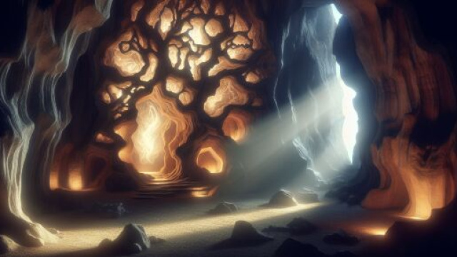 La Vergine e la grotta rappresentata dal numero 74 della Smorfia napoletana. &copy; Immagine creata con Dall-E