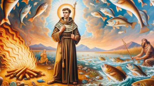 Numero 13 della Smorfia per i Pesci, simboleggiante Sant'Antonio. &copy; Immagine creata con Dall-E