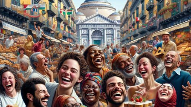 Il Cancro e il numero 19: la risata contagiosa nella tradizione napoletana. &copy; Immagine creata con Dall-E