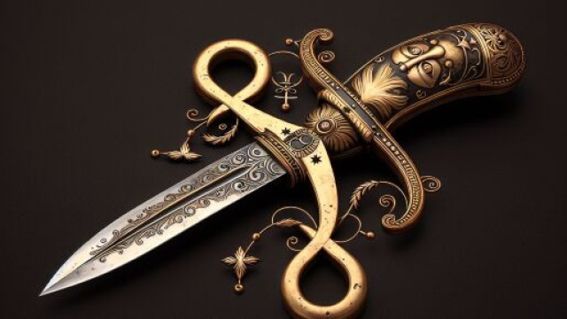 Gemelli e il coltello, simbolo della Smorfia di opportunit&agrave; e scelte nette. &copy; Immagine creata con Dall-E