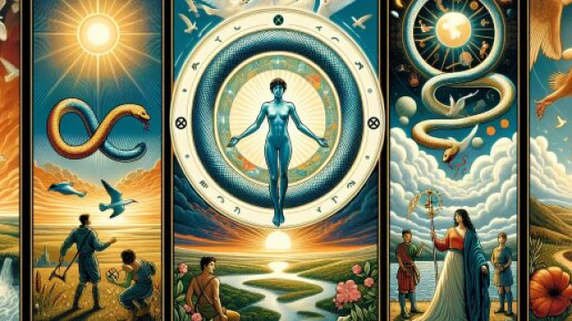 La carta dei tarocchi del Mondo tra gli Arcani Maggiori per i Gemelli. &copy; Immagine creata con Dall-E