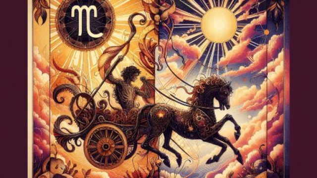 Illustrazione ispirata al tarocco del Carro. &copy; Immagine creata con Dall-E