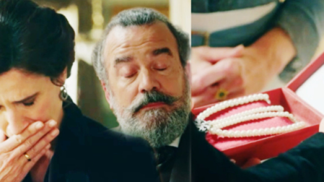 Maria Antonia e Alonso vedono il regalo di Cruz &copy; La Promessa.