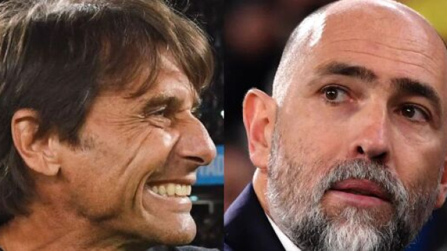 Antonio Conte, allenatore del Napoli. Foto &copy; Napoli. Igor Tudor, allenatore della Juventus. Foto &copy; Juventus