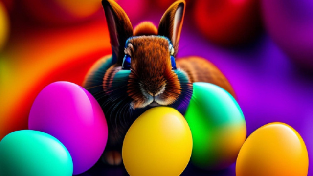 Uova pasquali con coniglietto - &copy; Pixabay AI