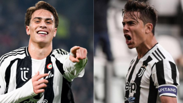 Kenan Yildiz, attaccante della Juventus. Foto &copy; Juventus FC. Paulo Dybala, attaccante della Roma. Foto &copy; X/Dybala