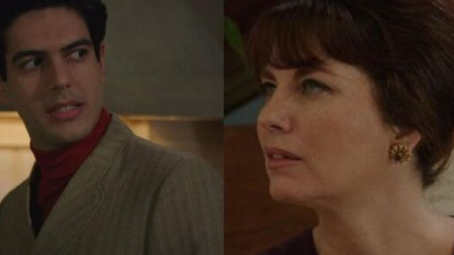 In foto Adelaide e Mimmo de Il Paradiso delle signore &copy; Rai.