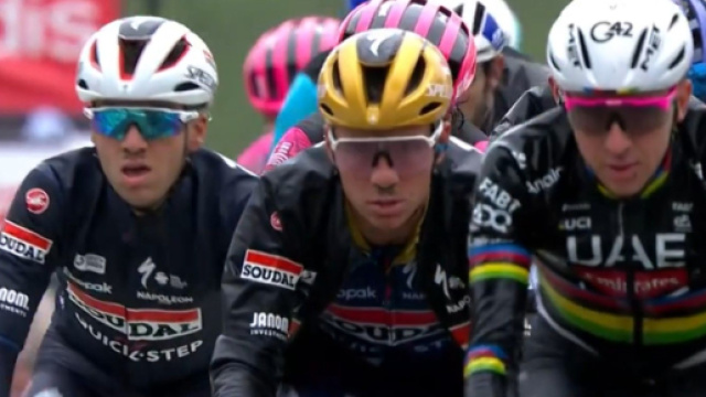 Evenepoel e Pogacar alla Freccia Vallone - &copy; Screenshot Eurosport