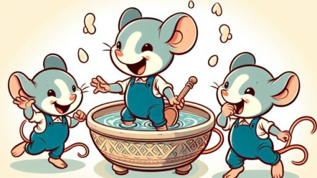 Gemelli e il numero 11 della Smorfia napoletana con topolini. &copy; Immagine creata con Dall-E