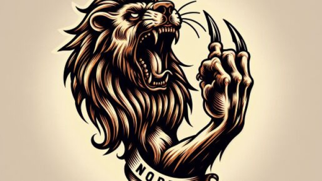Il Leone si trova ad affrontare la simbologia del coltello, numero 41 della Smorfia napoletana, questo 25 aprile. &copy; Immagine creata con Dall-E