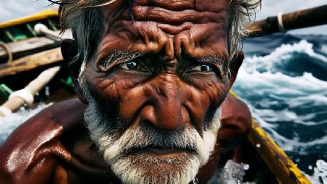 Immagine ispirata a Il vecchio e il mare per il Toro. &copy; Immagine creata con DALL&middot;E