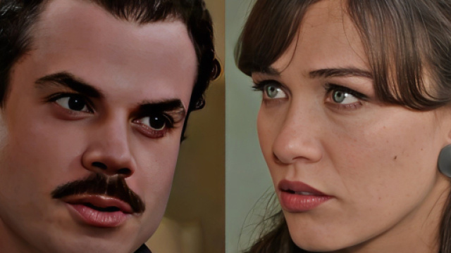 Un uomo losco e Marta Guarnieri - screenshot &copy; Rai