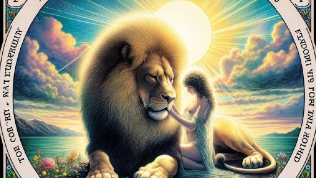 Carta dei tarocchi della Forza per il segno del Leone nell'oroscopo di sabato 3 maggio. &copy; Immagine creata con Dall-E