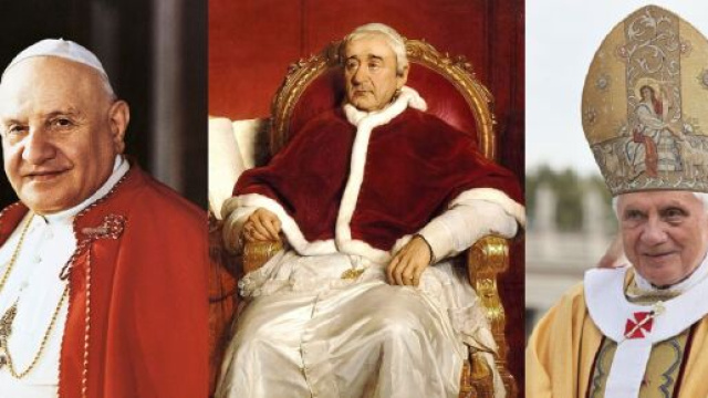 Giovanni XXIII, Gregorio XVI e Benedetto XVI &copy; Wikimedia Commons