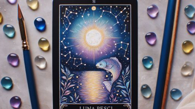 La carta dei tarocchi associata alla settimana &egrave; la Luna, che accompagna i Pesci nel loro cammino interiore. &copy; Immagine creata con Dall-E