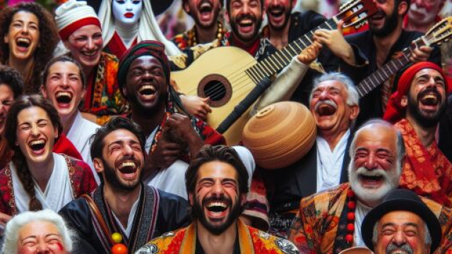 Il numero della Smorfia 19 e l'oroscopo per l'Acquario evidenziano il potere della risata. &copy; Immagine creata con Dall-E