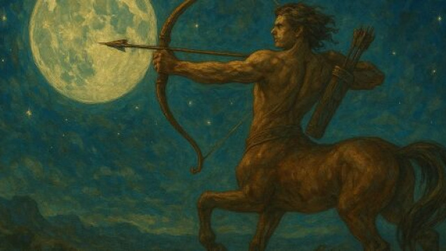 Illustrazione ispirata al segno zodiacale del Sagittario. &copy; Immagine creata con Dall-E