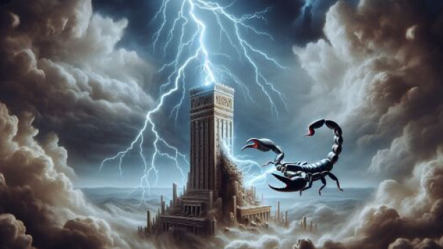 La Torre e il segno dello Scorpione. &copy; Immagine creata con Dall-E