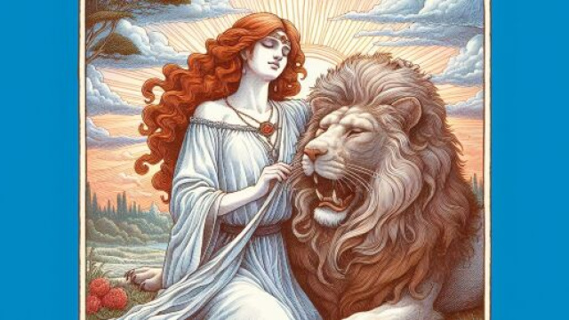 Gemelli illustrati con la carta della Forza, simbolo del potere interiore. &copy; Immagine creata con Dall-E