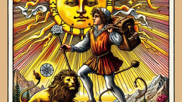 Il Matto guida l'avventura del Leone. &copy; Immagine creata con Dall-E