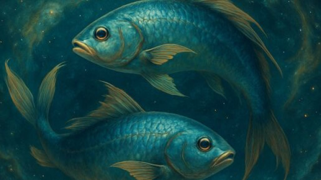 Illustrazione ispirata al segno zodiacale dei Pesci. &copy; Immagine creata con Dall-E