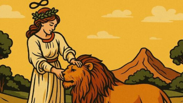 Illustrazione ispirata al tarocco de La Forza. &copy; Immagine creata con Dall-E