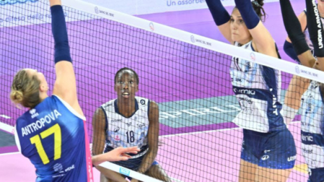 Un momento del match Milano-Scandicci Volley &copy; Pagina Facebook ufficiale Lega Pallavolo Serie A Femminile
