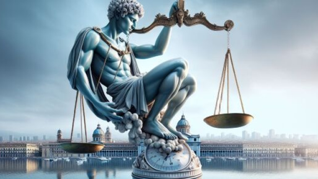 La Bilancia e 'a risata, un viaggio nella leggerezza per affrontare con gioia il destino. &copy; Immagine creata con Dall-E