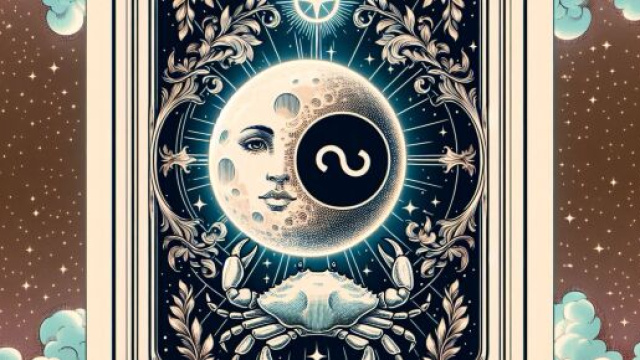 La carta dei tarocchi della Luna per il Cancro, tra ispirazione e introspezione. &copy; Immagine creata con Dall-E