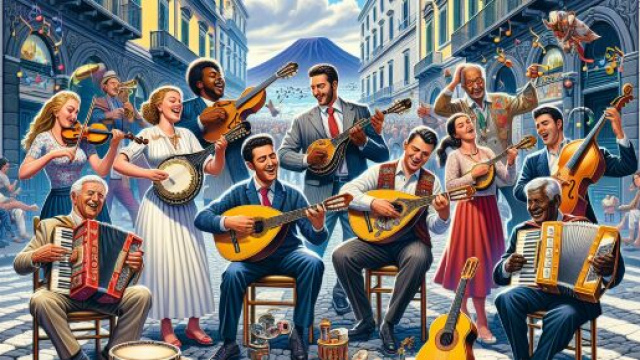 Pesci e la musica: numero 55 della Smorfia napoletana. &copy; Immagine creata con Dall-E