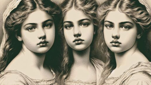 Numero 66 della Smorfia, le due zitelle. &copy; Immagine creata con Dall-E