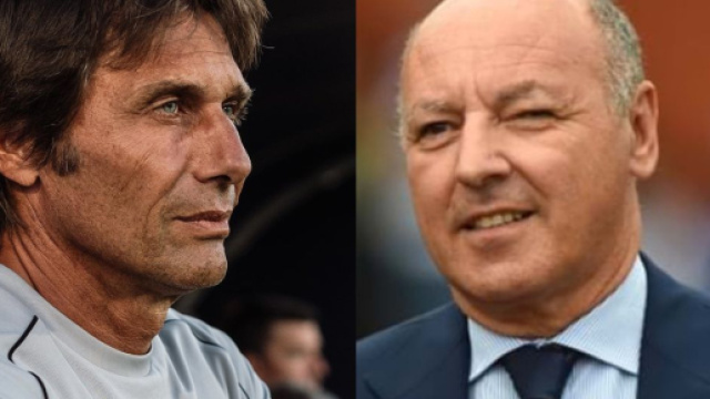 Antonio Conte, allenatore del Napoli. Foto &copy; Napoli. Giuseppe Marotta, presidente dell'Inter. Foto &copy; FIGC