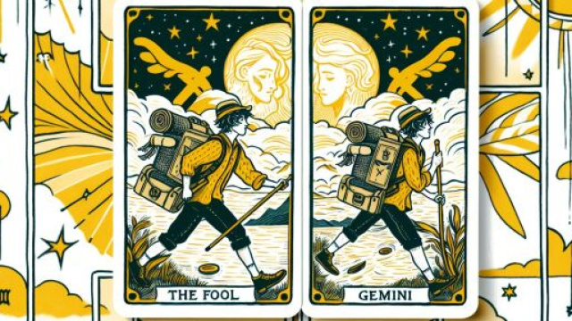 Immagine che rappresenta il simbolismo del Matto per il segno dei Gemelli. &copy; Immagine creata con Dall-E