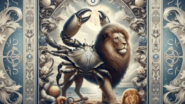 La carta dei tarocchi Forza e il segno zodiacale del Cancro. &copy; Immagine creata con Dall-E