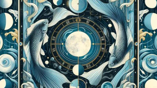 La Luna dei tarocchi illumina i misteri dei Pesci. &copy; Immagine creata con Dall-E