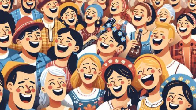 Illustrazione ispirata al numero 19 della Smorfia per il Cancro, 'a resata. &copy; Immagine creata con Dall-E